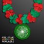 Green & Red Flower Lei Necklace Medallion Non-Light Up