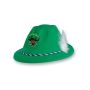 Green Velour Tyrolean Hat W/Custom Printed Faux Leather Icon