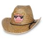 Hi-Crown Western Hat With Custom Printed Faux Leather Icon