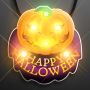 Jack O' Lantern Pumpkin Blinky On Lanyard Necklace