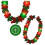 LED Christmas Hawaiian Lei Party Necklace With Medallion