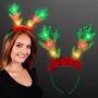 LED Light Up Reindeer Antlers With Jingle Bells