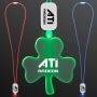 LED Neon Lanyard With Acrylic Shamrock Pendant