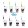 Mood 17 Oz Rainbow Confetti Cup/Straw/Lid Set