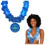Light Up Blue Lei With Medallion