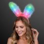 Light Up Bunny Ears Headband - Pink And White