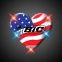 Light Up Heart Of America Flashing LED PIN