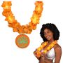 Light Up Orange Lei With Medallion