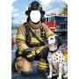 Lineman Firefighter With Dalmatian Dog Photo Prop