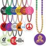 Mardi Gras Beads With Imprinted Medallion