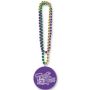 Mardi Gras Beads With Imprinted Medallion