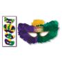 Mardi Gras Fanci-Feather Masks W/ Custom Faux Leather Icon