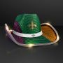 Mardi Gras LED Sequin Cowboy Hat With White Band