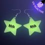 Neon Star Earrings, UV Reactive 1-Pair