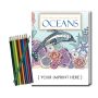 Oceans Coloring Book For Adults Colored Pencils Relax Pack