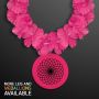 Pink Flower Lei Necklace With Medallion Non-Light Up