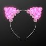 Pink LED White Lace Cat Headband, Festival Light Ears