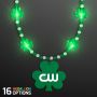 Pretty Light Up Shamrock Bead Necklace With Medallion