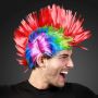 Punk Rock Mohawk Wig With Blinking Red LED