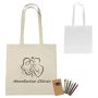 Pure Cotton Colorable Tote With 6-Pack Crayons