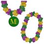 Purple Green & Gold Flower Lei Necklace Non-Light Up