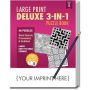 Puzzle Pack, Large Print Deluxe 3-In-1 Puzzle-Book W Pencil