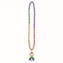 Rainbow Beads W/ A Custom Shaped Medallion