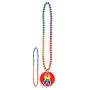 Rainbow Beads With Full Color Custom Decal On Medallion