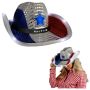 Red, White & Blue LED Cowboy Hat With Black Band