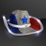 Red, White & Blue LED Cowboy Hat With Band