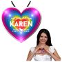 Retro Rainbow Heart Blinky Necklace
