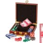 Rosewood Finish Chip Poker Set
