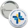 Round 1 1/4 Inch Laminated Button W/Safety PIN and Metal Back