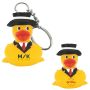 Rubber Gentleman Duck Key Chain