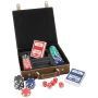 Rustic/Gold Leatherette 100 Chip Poker Set