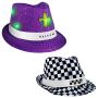 Shiny Colorful Fedora Hats With White Bands
