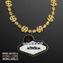 Shiny Gold Dollar Necklace With Vegas Sign Medallion