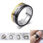Titantion Stainless Steel Calendar Anxiety Ring