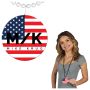 USA Flag Medallion With Beaded Necklace Non Light Up