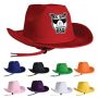 Velour Cowboy Hat W/ Custom Faux Leather Icon