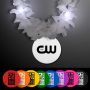 White Flower Light Up Lei With Medallion