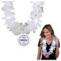 White Flower Light Up Lei With Medallion