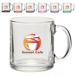 Customized 13 Oz. Clear Glass Coffee Mugs by Logotech 112754