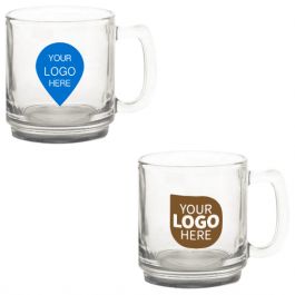 Personalized 9 Oz. Glass Coffee Mugs by Logotech 112619