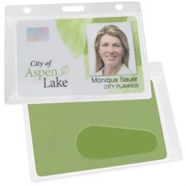 Branded Horizontal Thumb Notch Card Dispenser from Logotech 162469