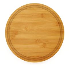 10.5 Inch Round Bamboo Cutting Board With Juice Groove
