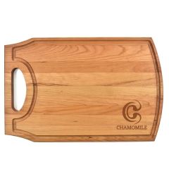 10.5 Inch X 17.5 Inch Cherry Cutting Board W/ Handle & Juice Groove