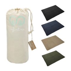 100 Percent Recycled Pet Fleece Blanket With Canvas Pouch