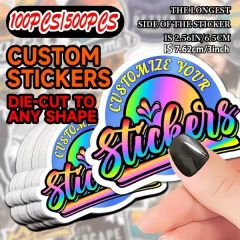 100pcs Custom Die-Cut Vinyl Stickers