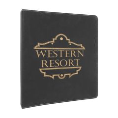 10 1/2 Inch X 11 1/2 Inch Black/Gold Leatherette 3 Ring Binder